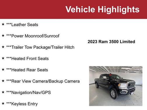 Diamond Black Crystal Pearlcoat 2023 RAM 3500 Limited Mega Cab 4x4 6'4' Box