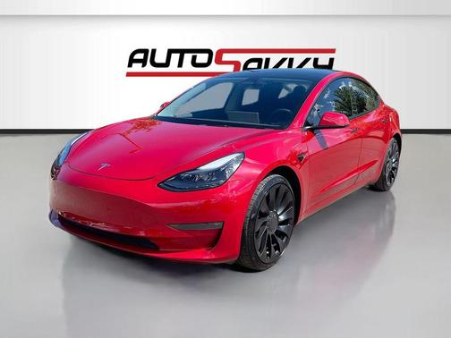 Red Metallic 2022 Tesla Model 3 Performance