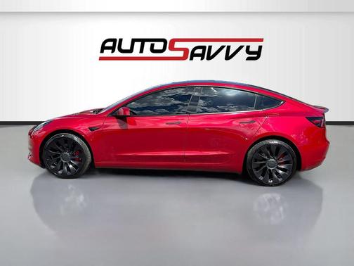Red Metallic 2022 Tesla Model 3 Performance