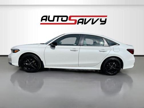 Platinum White Pearl 2025 Honda Civic Hybrid Sport