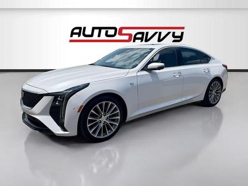 Crystal White Tricoat 2025 Cadillac CT5 Premium Luxury