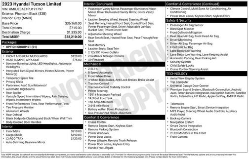 Phantom Black 2023 Hyundai TUCSON Limited