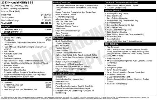 Serenity White 2023 Hyundai IONIQ 6 SE