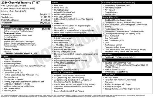 2026 Chevrolet Traverse LT