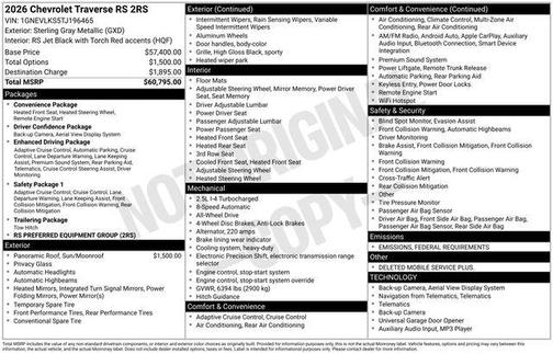 2026 Chevrolet Traverse RS