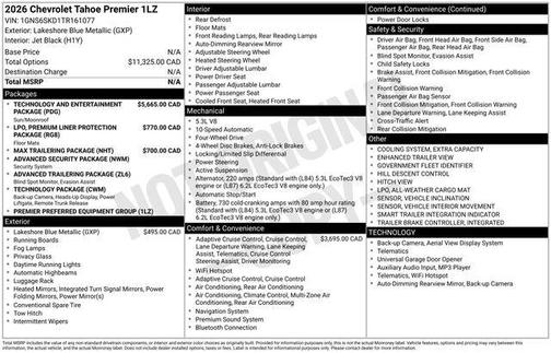 2026 Chevrolet Tahoe Premier