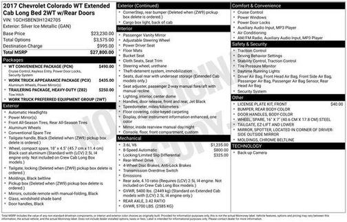 2017 Chevrolet Colorado WT