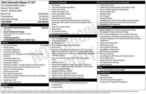 Black 2024 Chevrolet Blazer 3LT