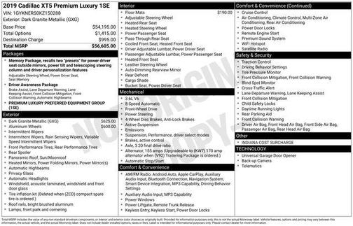 Dark Granite Metallic 2019 Cadillac XT5 Premium Luxury