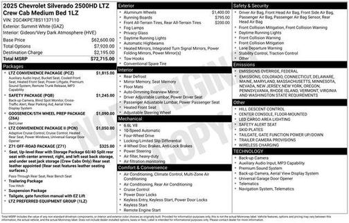 2025 Chevrolet Silverado 2500 LTZ