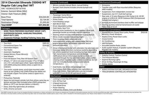 2014 Chevrolet Silverado 2500 Work Truck