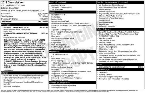 2012 Chevrolet Volt Base