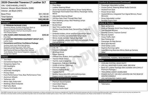 2020 Chevrolet Traverse LT Leather