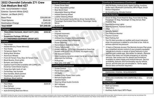 2022 Chevrolet Colorado Z71