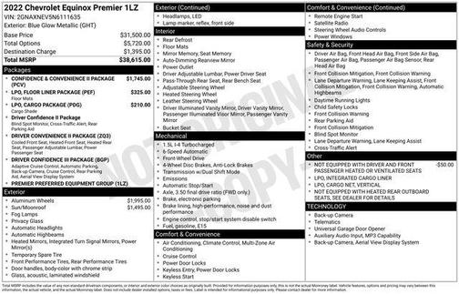 Blue Glow Metallic 2022 Chevrolet Equinox Premier w/1LZ