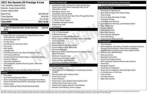 Aruba Green 2021 Kia Sorento SX