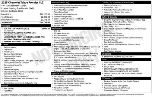 2025 Chevrolet Tahoe Premier