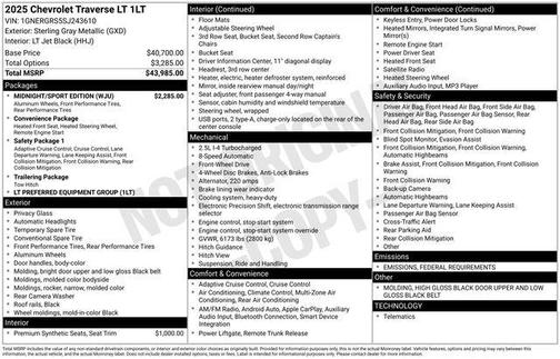 2025 Chevrolet Traverse LT