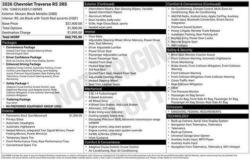 2026 Chevrolet Traverse RS