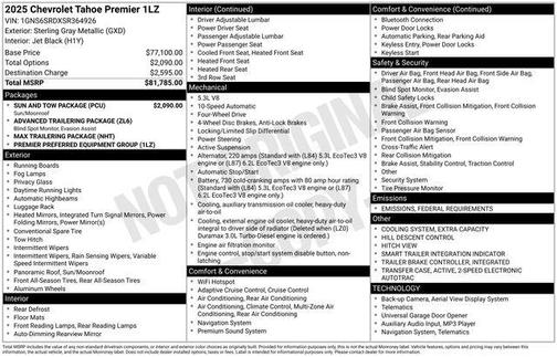 2025 Chevrolet Tahoe Premier