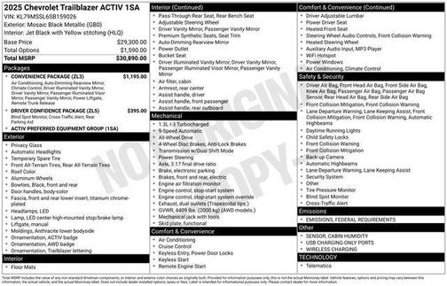 2025 Chevrolet Trailblazer ACTIV