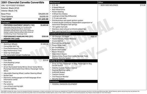2001 Chevrolet Corvette Base