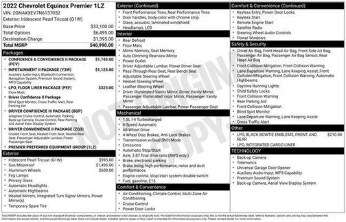 Iridescent Pearl Tricoat 2022 Chevrolet Equinox Premier w/1LZ