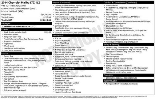 2014 Chevrolet Malibu 1LZ