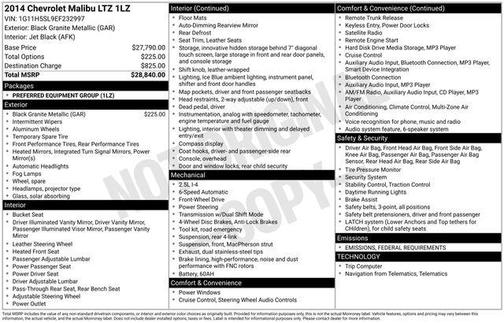 2014 Chevrolet Malibu 1LZ