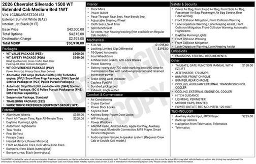 2026 Chevrolet Silverado 1500 WT