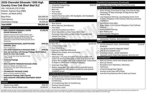 2026 Chevrolet Silverado 1500 High Country