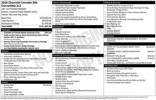 2026 Chevrolet Corvette Z06
