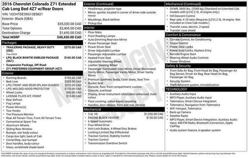 Black 2016 Chevrolet Colorado Z71