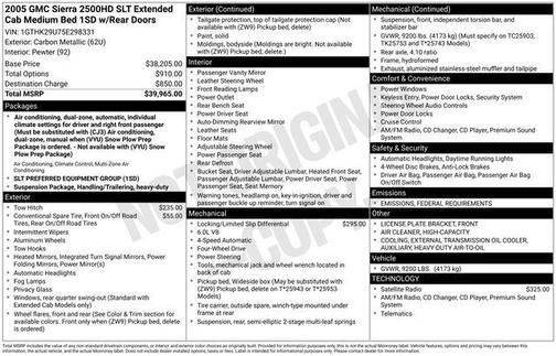 2005 GMC Sierra 2500 SLT H/D Extended Cab