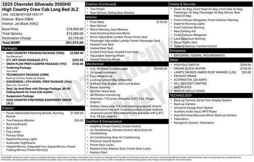 2025 Chevrolet Silverado 3500 High Country