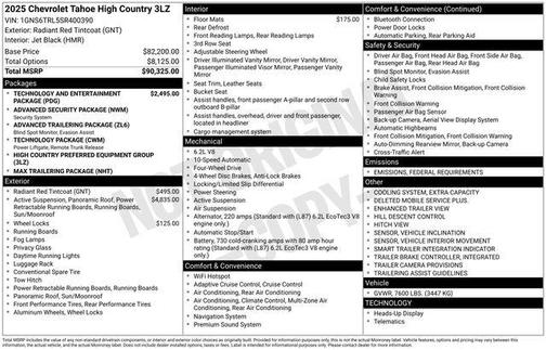 2025 Chevrolet Tahoe 4WD High Country