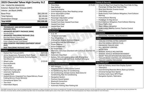 2025 Chevrolet Tahoe 4WD High Country
