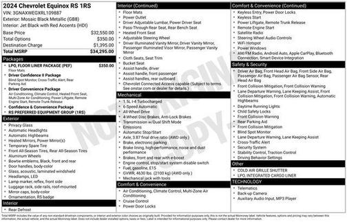 Mosaic Black Metallic 2024 Chevrolet Equinox AWD RS