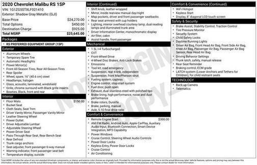 2020 Chevrolet Malibu FWD RS