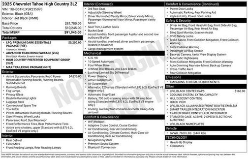 2025 Chevrolet Tahoe 4WD High Country