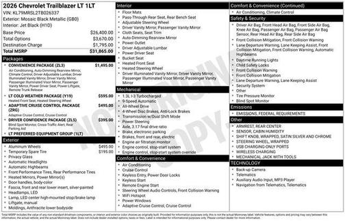 2026 Chevrolet Trailblazer LT