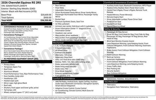 2026 Chevrolet Equinox AWD RS
