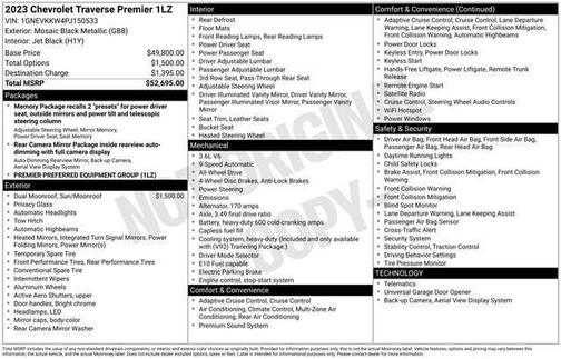 Mosaic Black Metallic 2023 Chevrolet Traverse Premier