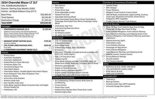 Sterling Gray Metallic 2024 Chevrolet Blazer 2LT