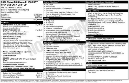 2026 Chevrolet Silverado 1500 RST