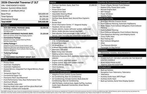 2026 Chevrolet Traverse LT