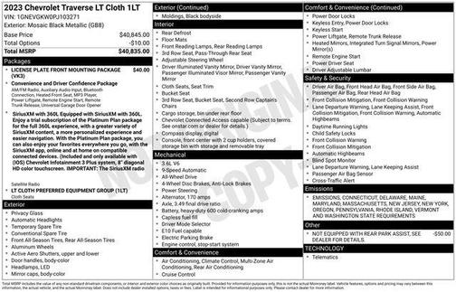 2023 Chevrolet Traverse LT Cloth