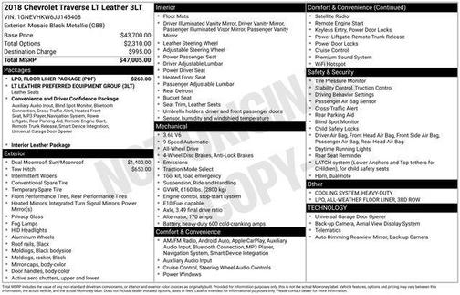 2018 Chevrolet Traverse LT Leather