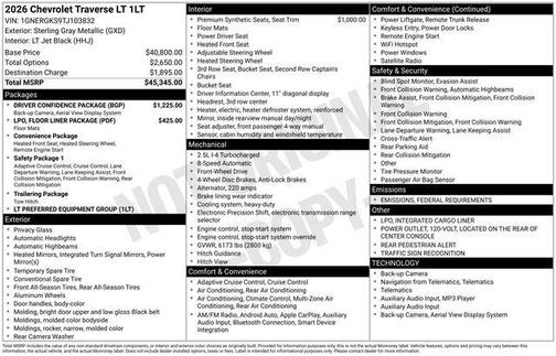 2026 Chevrolet Traverse LT