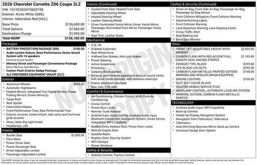 2026 Chevrolet Corvette Z06